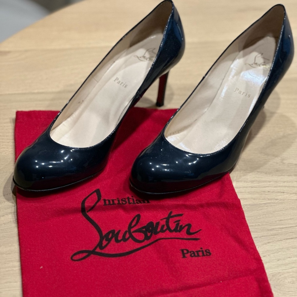 Christian Louboutin Navy Patent Leather Pumps